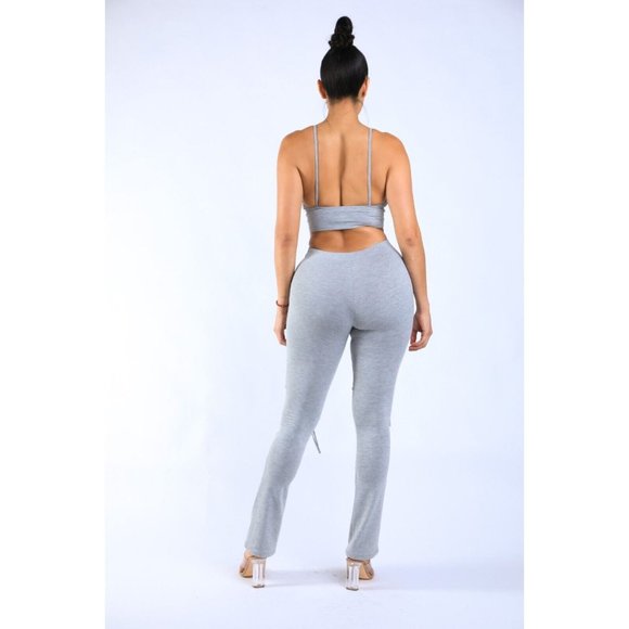 Women's Spaghetti O-ring Center Front Tank Top And Matching Tie Detailed Pants S - Picture 8 of 12